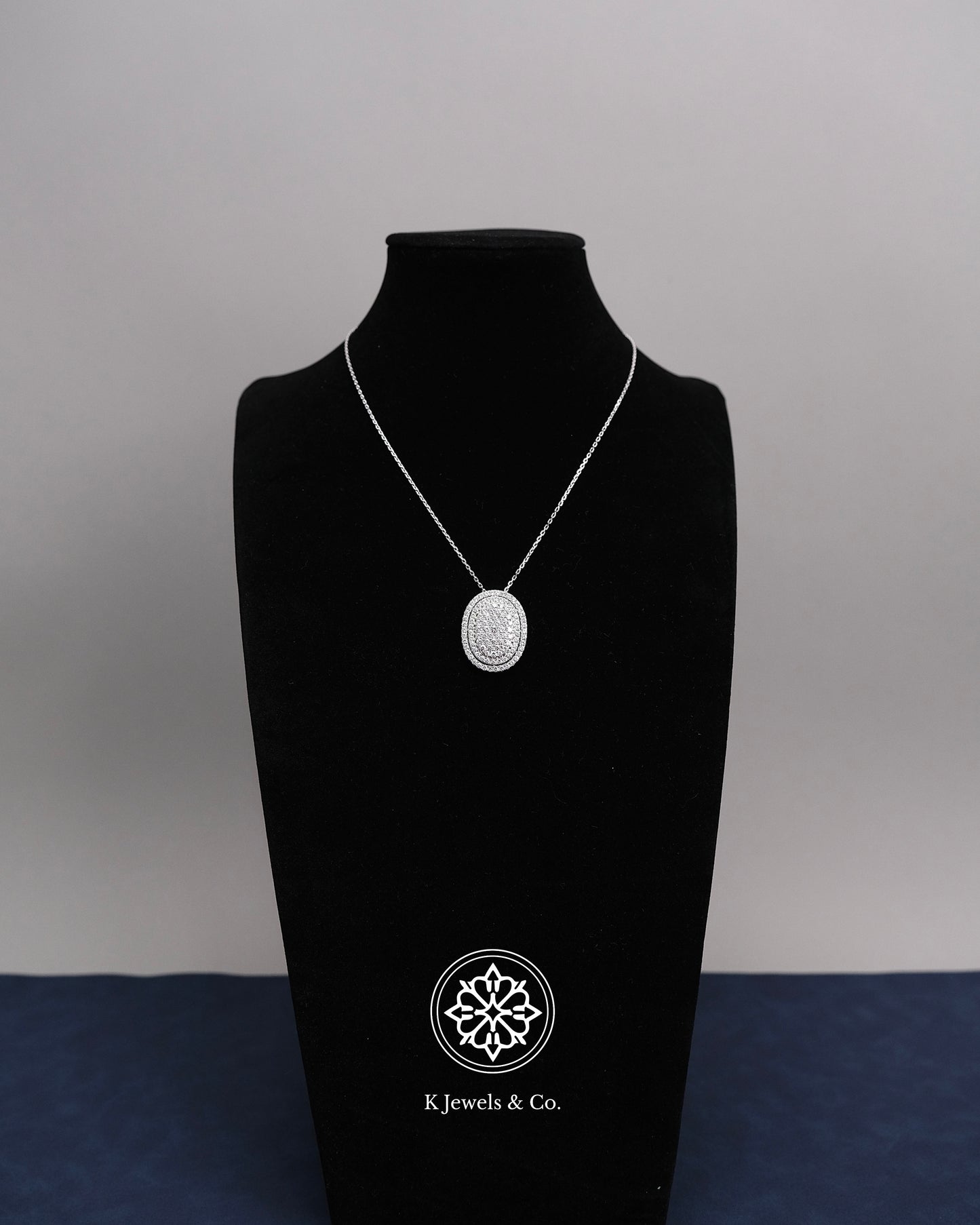 Oval Diamond Pendant w/ Chain