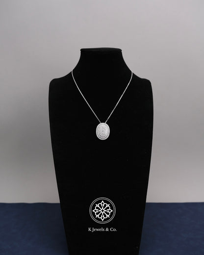 Oval Diamond Pendant w/ Chain