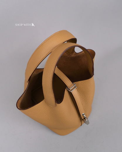 Hermes Picotin 18 Biscuit PHW