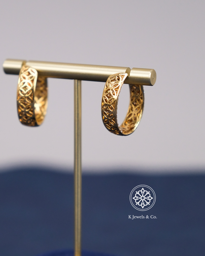 Diamond Loop Earrings in Yellow Gold
