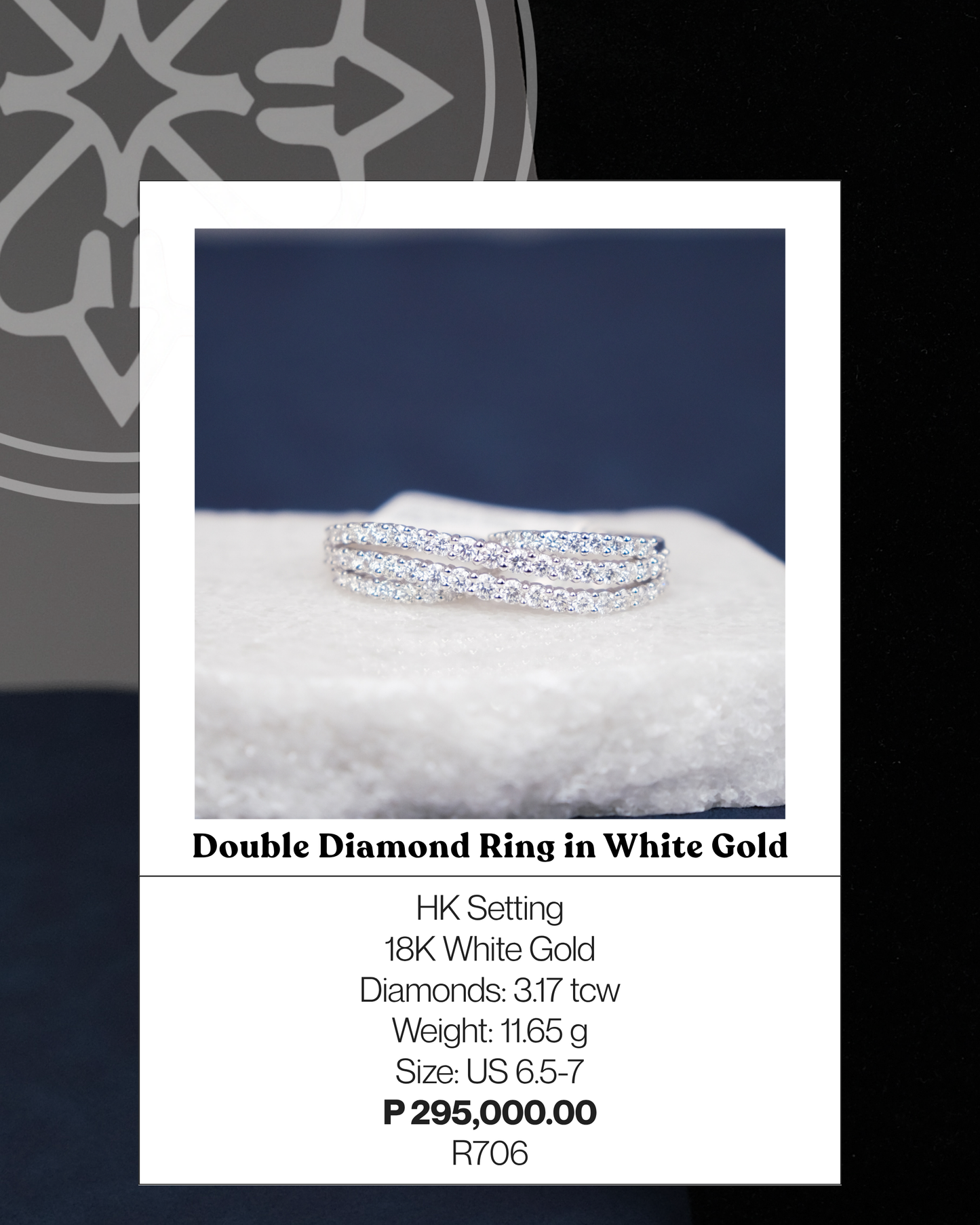 Double Diamond Ring in White Gold