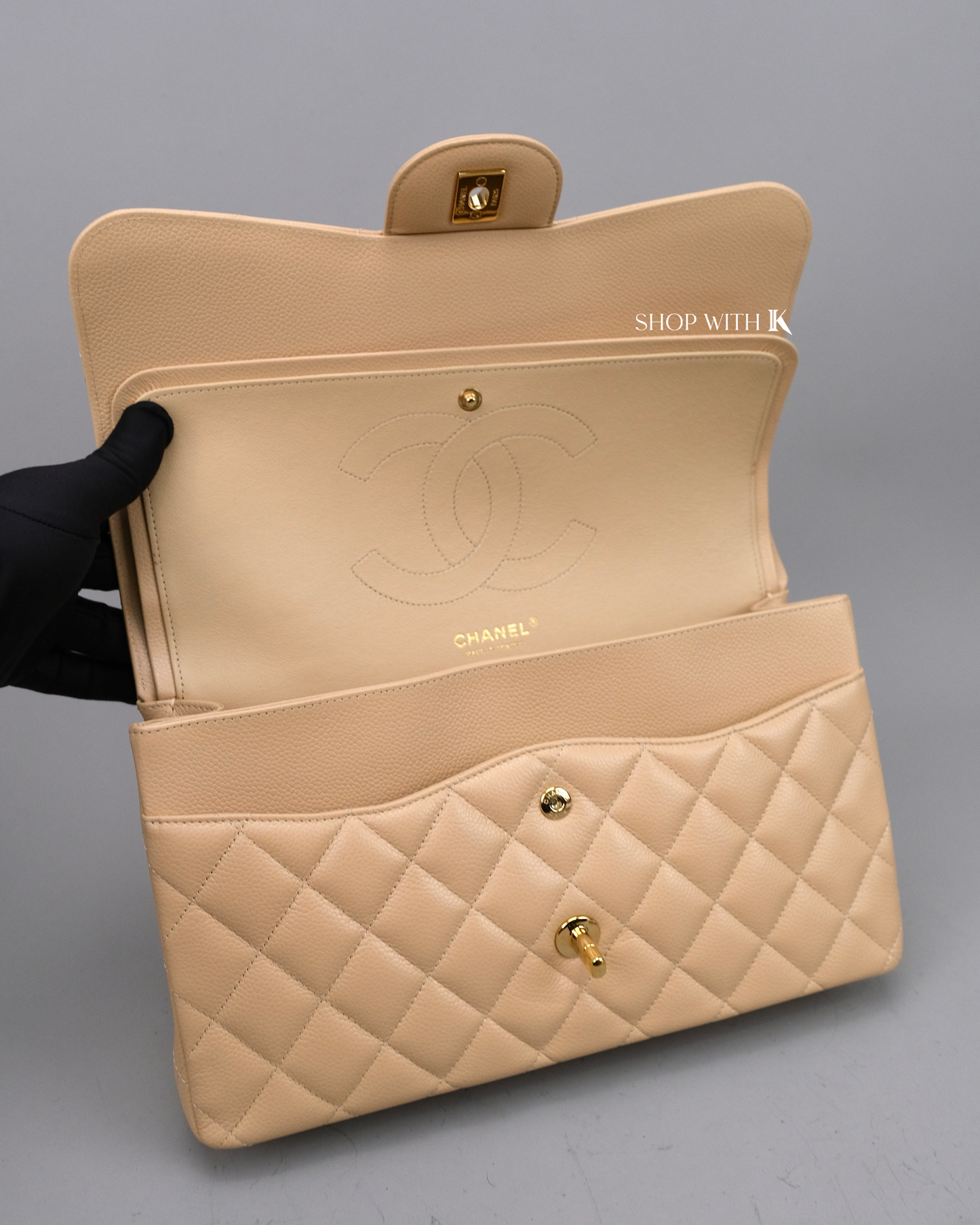 Chanel Classic Jumbo Flap Beige GHW