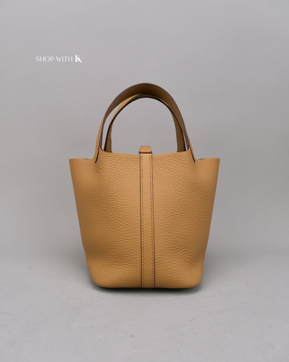 Hermes Picotin 18 Biscuit PHW