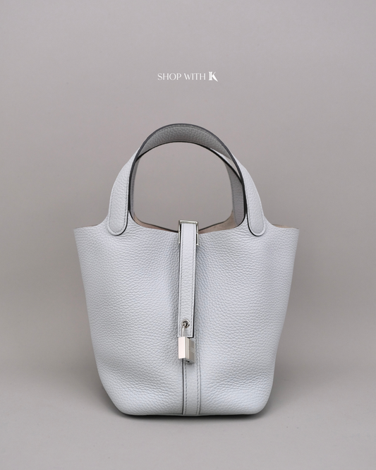 Hermes Picotin 18 Bleu Pale PHW