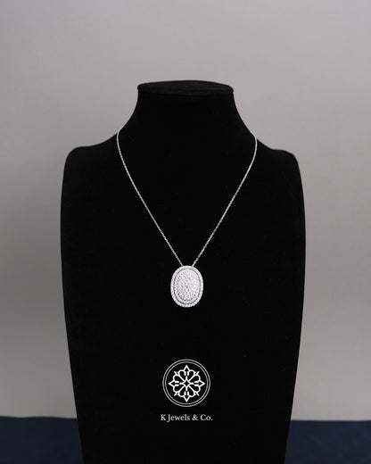 Oval Diamond Pendant w/ Chain