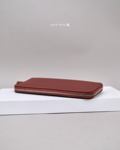 Hermes Silk-In Long Wallet Burgundy