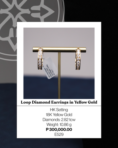 Loop Diamond Earrings in Yellow Gold