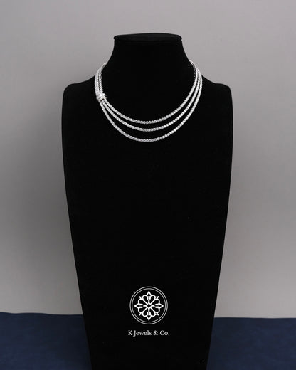 Triple Layer Diamond Tennis Necklace