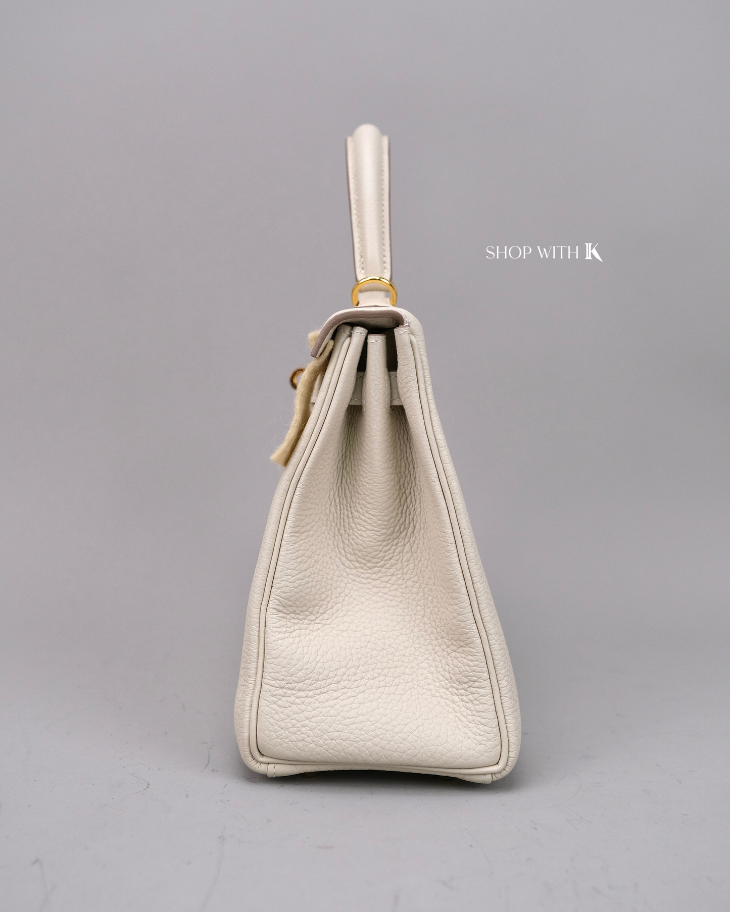 Hermes Kelly 25 Craie GHW