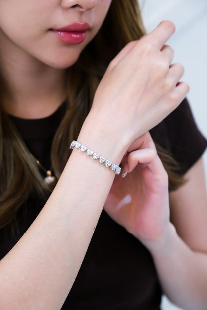 Heart Illusion Tennis Bracelet