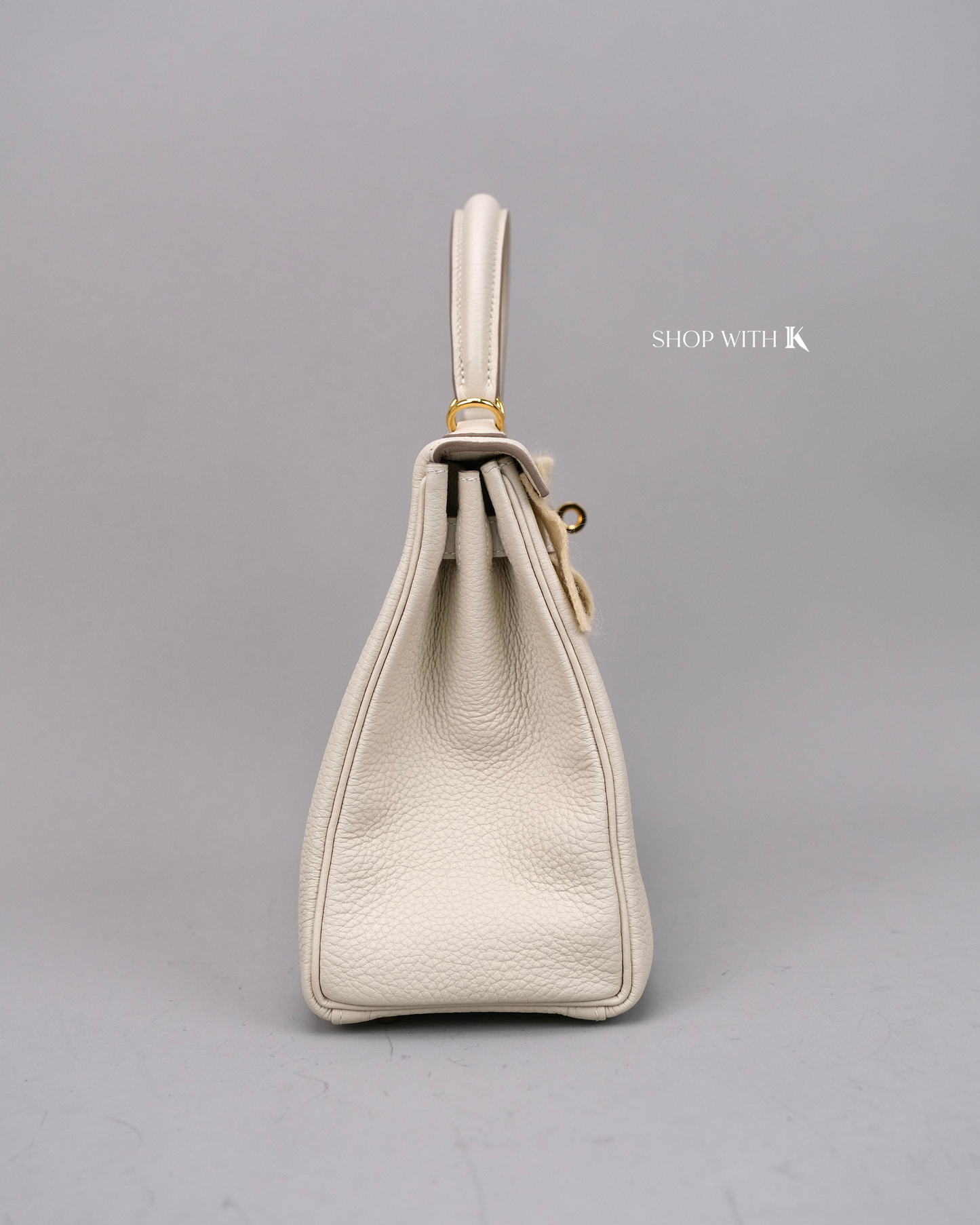 Hermes Kelly 25 Craie GHW