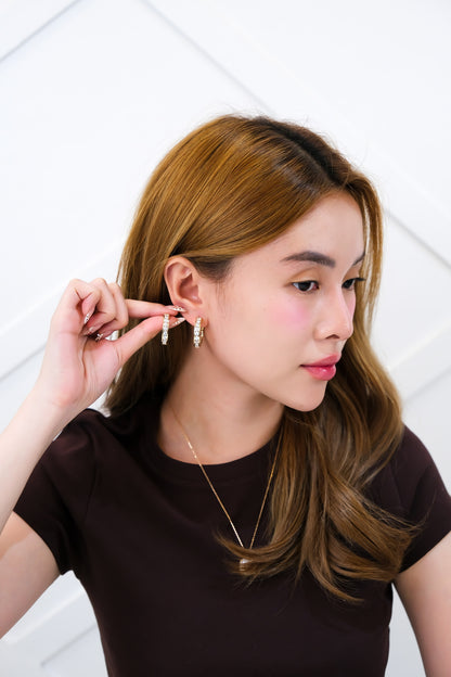 Loop Diamond Earrings in Yellow Gold