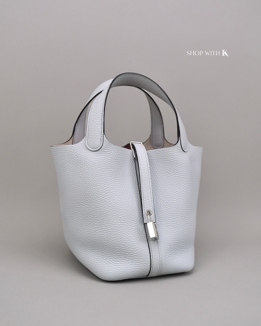 Hermes Picotin 18 Bleu Pale PHW