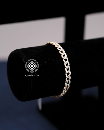 Diamond Chain Bracelet in Yellow Gold
