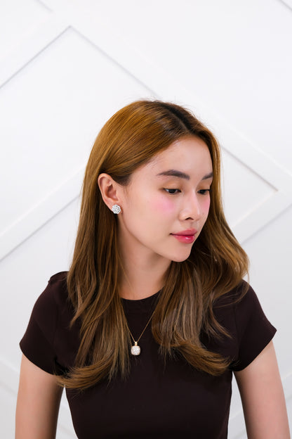 Diamond Flower Earrings