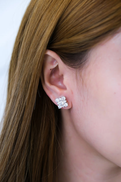 Diamond Flower Earrings