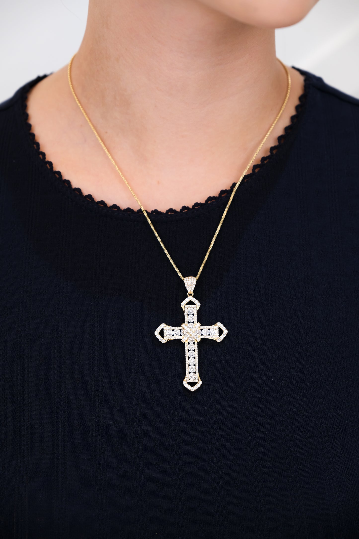 Diamond Cross Pendant w/ Chain