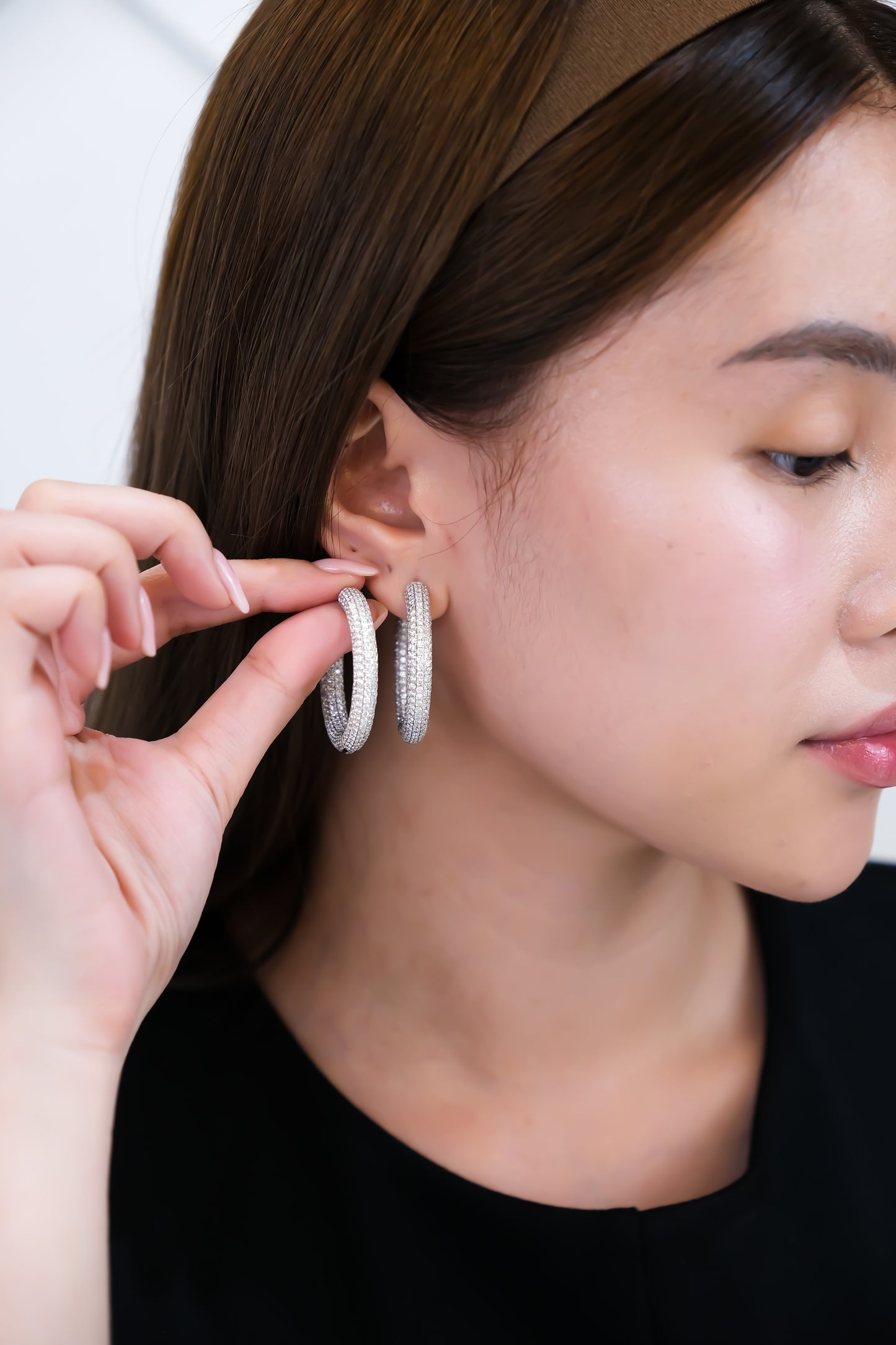 Large Hoop Diamond Earrings