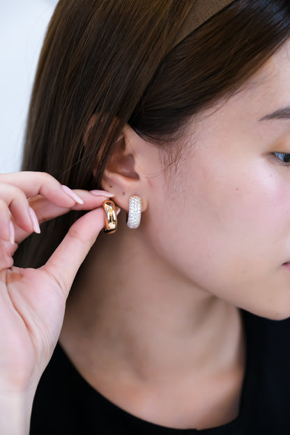 Diamond Loop Earrings in Rose Gold