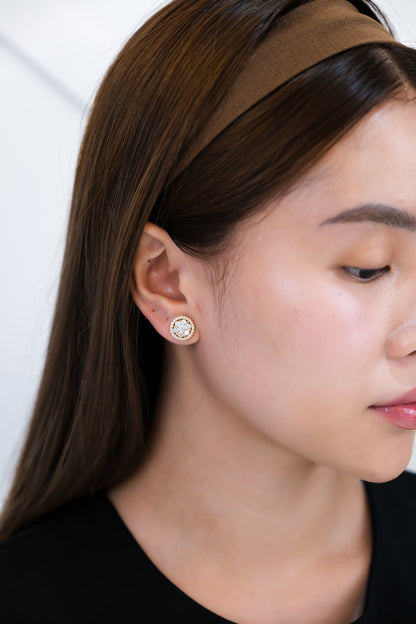 Diamond Illusion Earrings in Yellow Gold