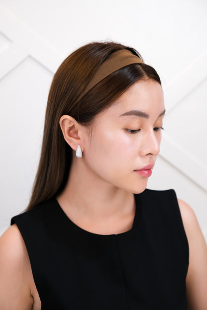 Diamond Loop Earrings in White Gold