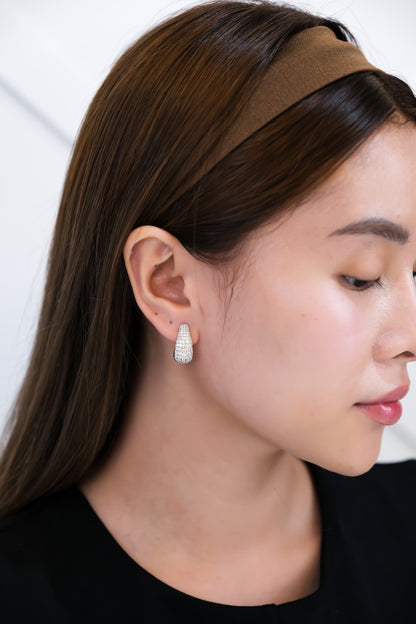 Diamond Loop Earrings in White Gold