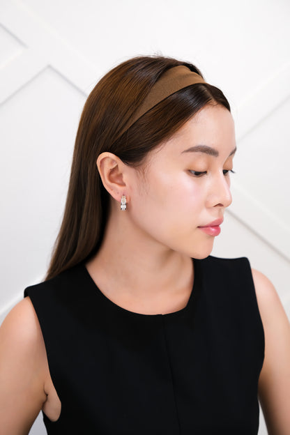 Diamond Loop Earrings in White Gold