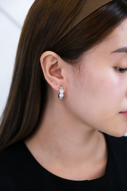 Diamond Loop Earrings in White Gold