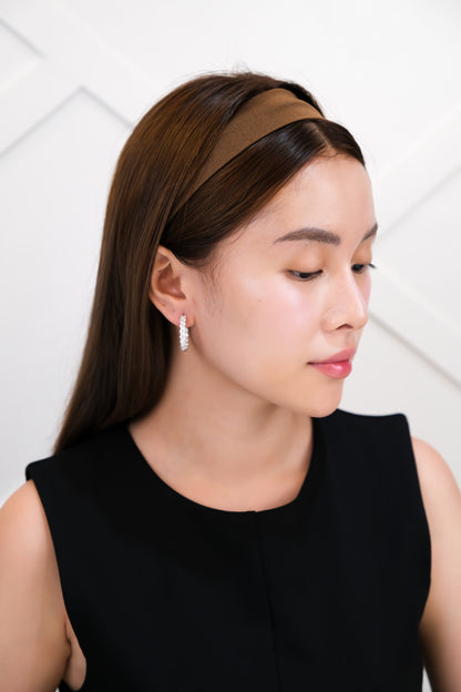 Diamond Loop Earrings in White Gold