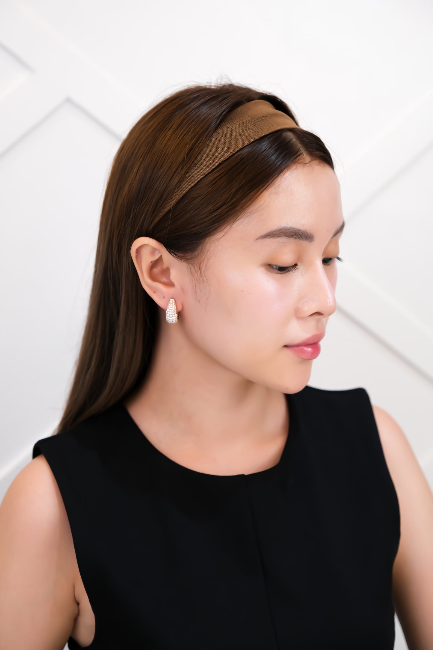 Diamond Loop Earrings in Yellow Gold