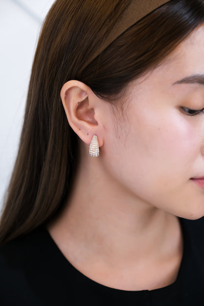 Diamond Loop Earrings in Yellow Gold