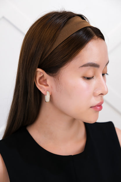 Diamond Loop Earrings in Yellow Gold