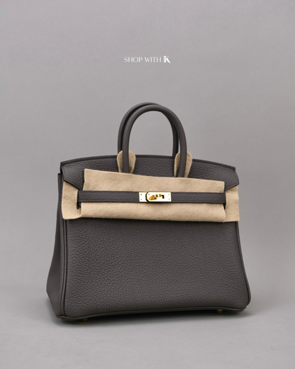 Hermes Birkin 25 Gris Etain GHW
