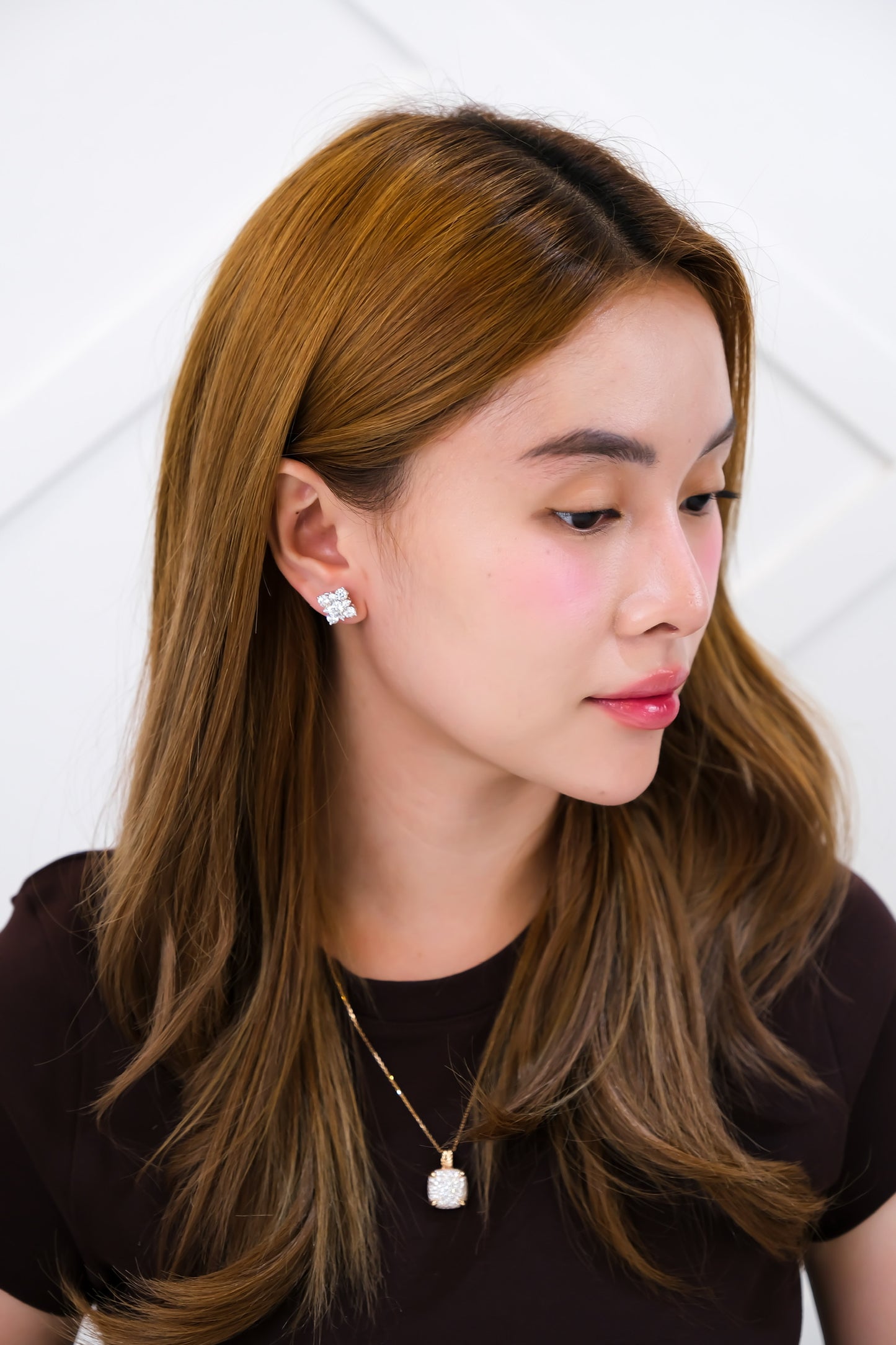 Diamond Flower Earrings
