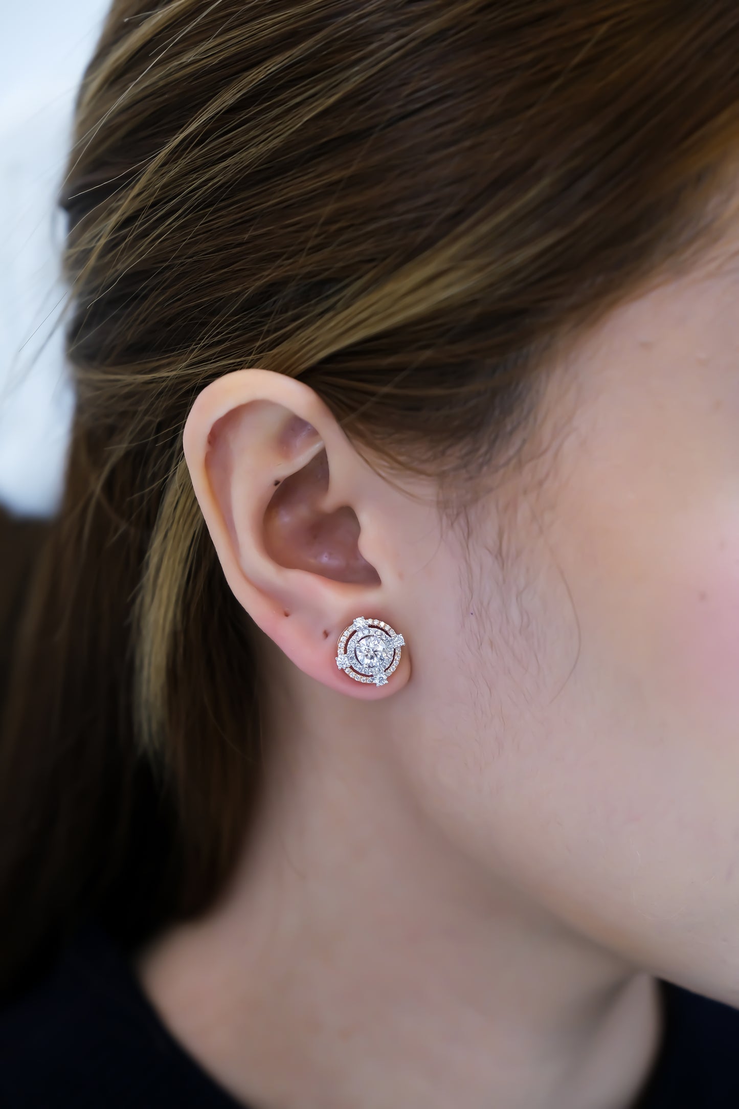 Double Halo Diamond Earrings