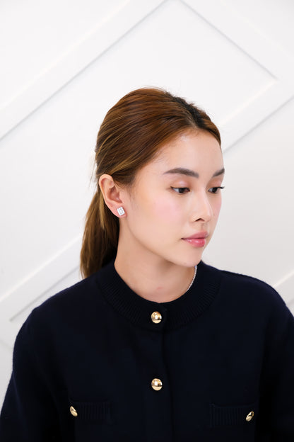 Emerald Illusion Diamond Earrings