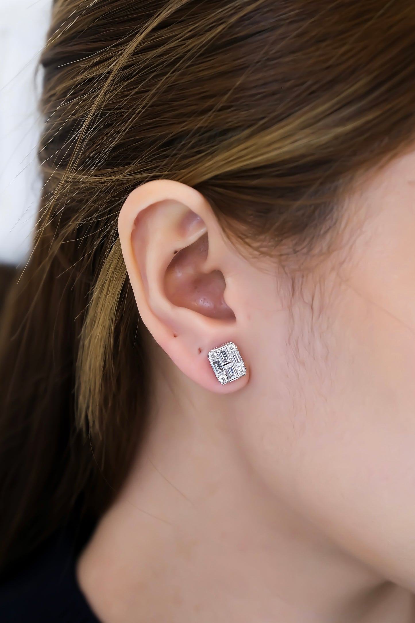 Emerald Illusion Diamond Earrings