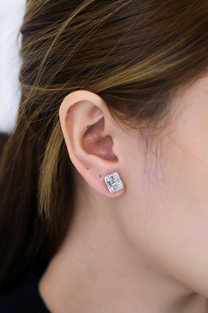 Emerald Illusion Diamond Earrings