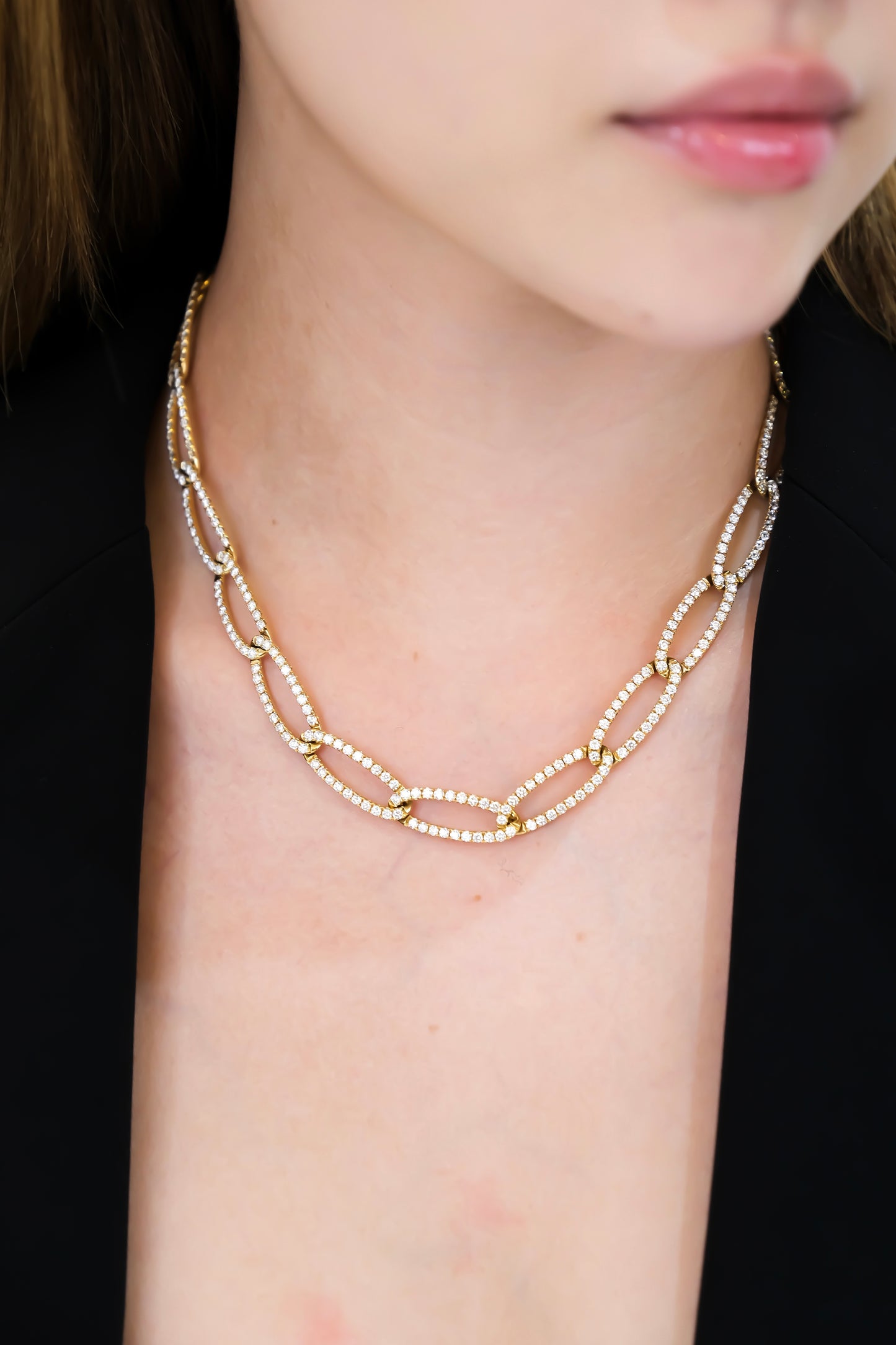 Slim Oval Diamond Necklace