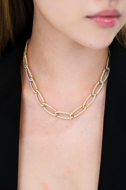 Slim Oval Diamond Necklace