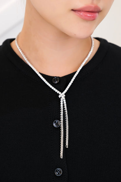 Diamond Drop Tennis Necklace