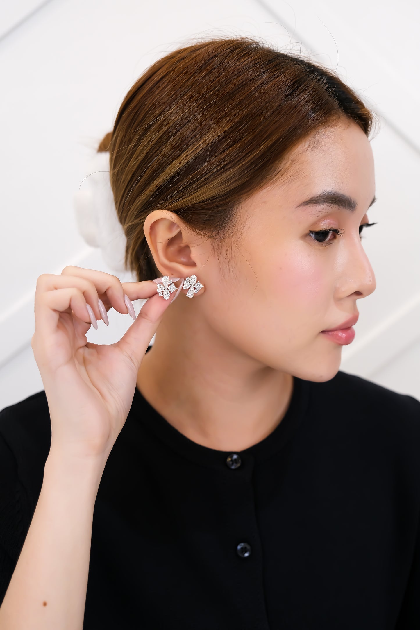 Cluster Earrings w/ GIA