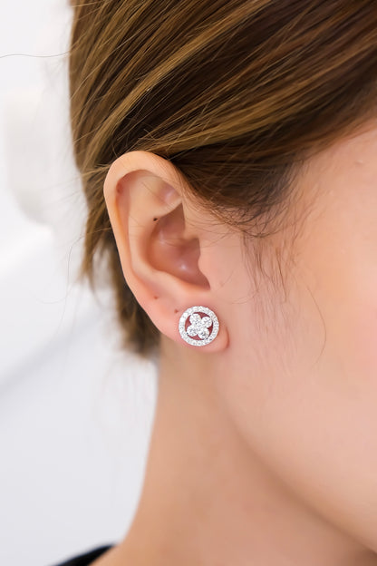 Floral Halo Diamond Earrings