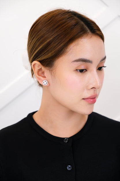 Floral Halo Diamond Earrings