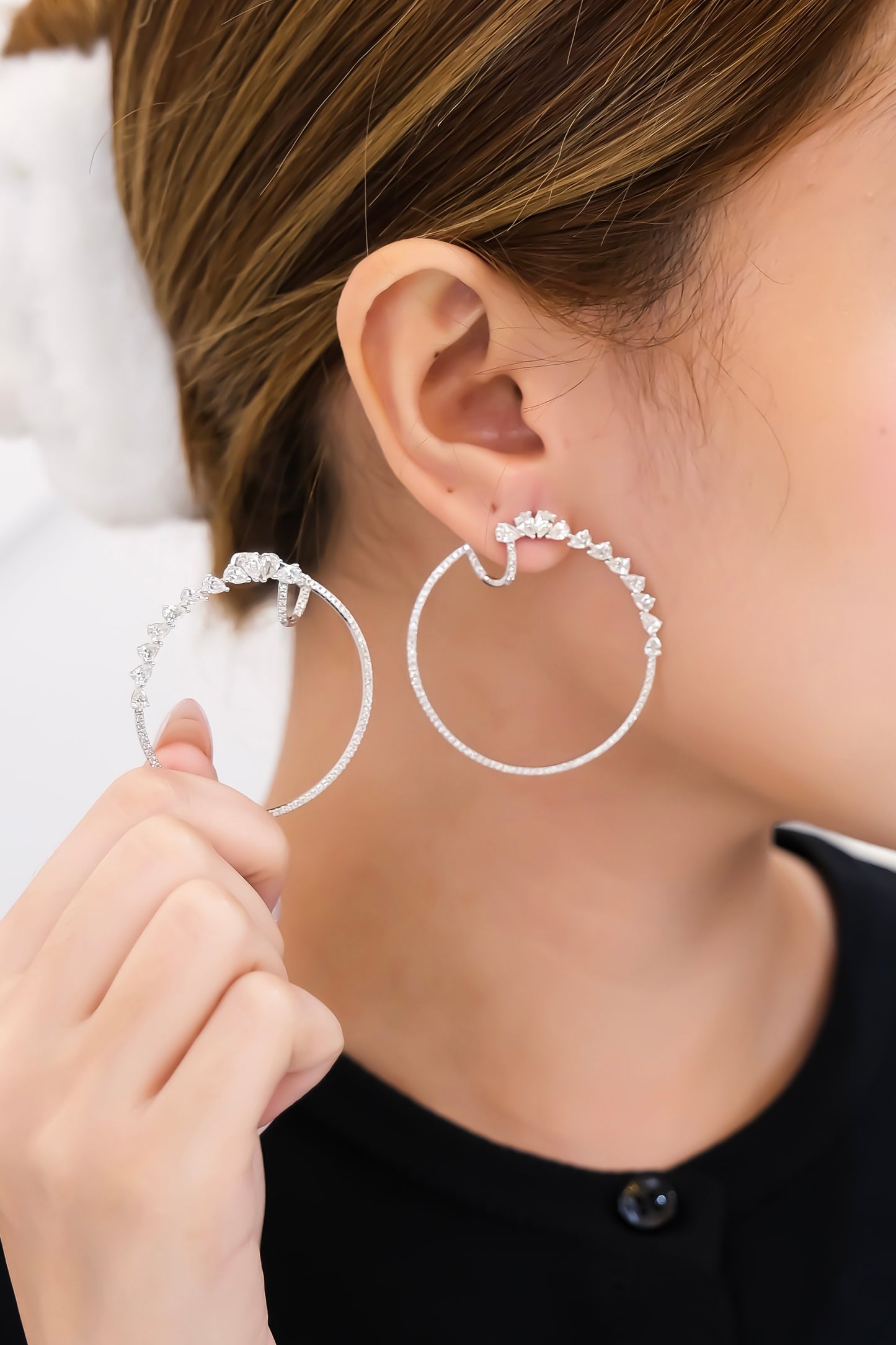 Hoop Diamond Earrings