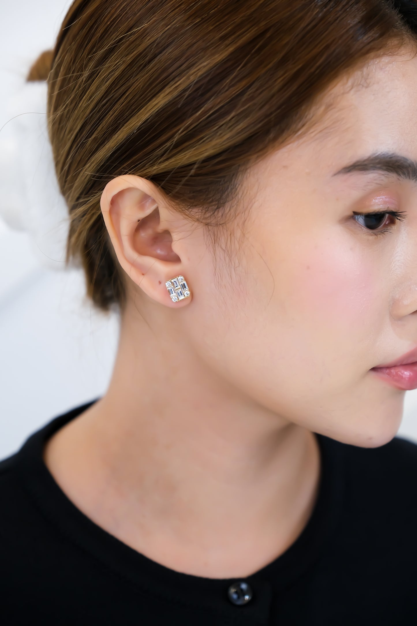 Emerald Illusion Diamond Earrings