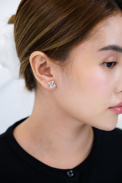 Emerald Illusion Diamond Earrings