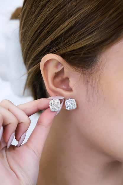 Emerald Illusion Diamond Earrings