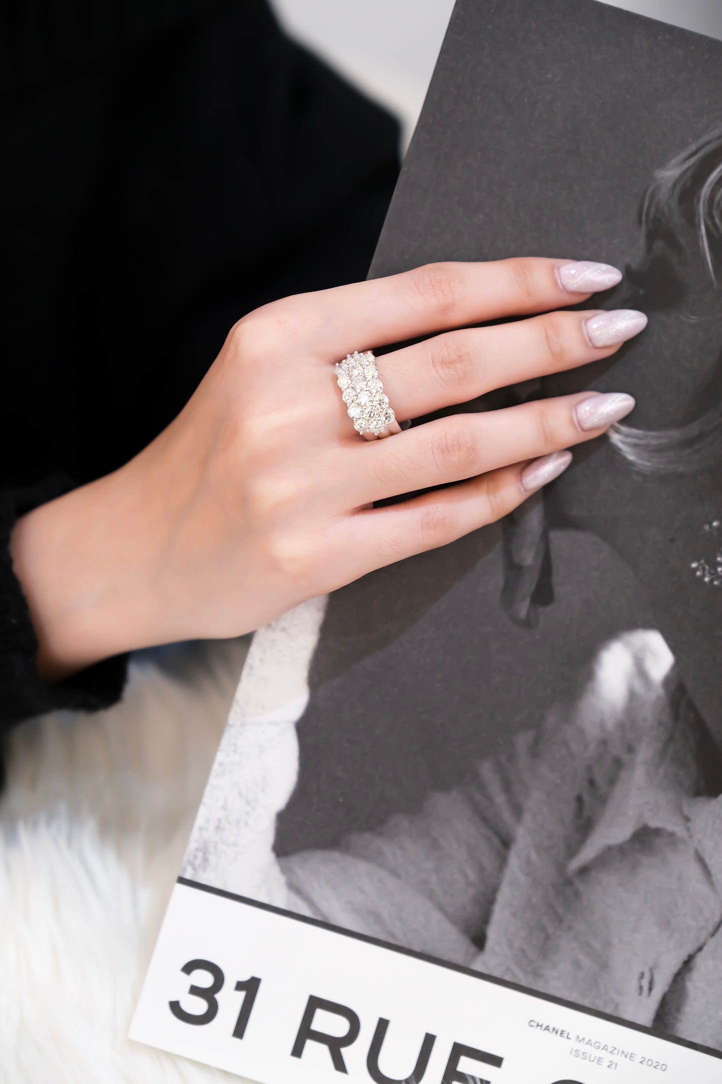 Three-Row Diamond Ring