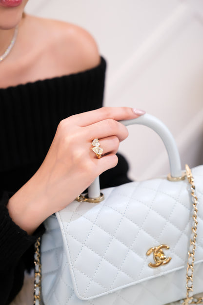 Toi et Moi Heart and Pear Shaped Ring w/ GIA